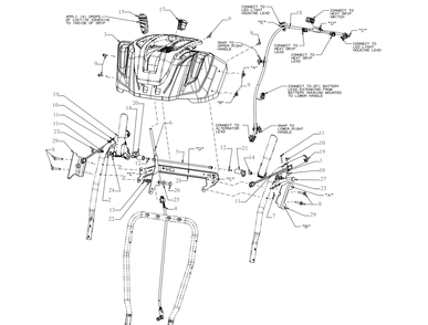 Handle Panel Diagram and Parts List for 2X30-INCHEFI (31AH5GVO710)(2019) Cub Cadet Snow Blower